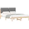 vidaXL Struttura letto con testiera imbottita grigio chiaro 120 x 190 cm