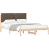 vidaXL Struttura letto con testiera imbottita Taupe 120 x 190 cm