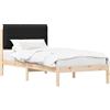 vidaXL Struttura letto con testiera imbottita nera 80 x 200 cm