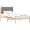 vidaXL Struttura letto con testiera imbottita grigio chiaro 75 x 190 cm