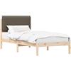 vidaXL Struttura letto con testiera imbottita Taupe 75 x 190 cm