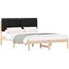 vidaXL Struttura letto con testiera imbottita nera 140 x 200 cm