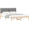 vidaXL Struttura letto con testiera imbottita grigio chiaro 150 x 200 cm