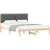 vidaXL Struttura letto con testiera imbottita grigio scuro 150 x 200 cm