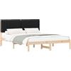 vidaXL Struttura letto con testiera imbottita nera 150 x 200 cm