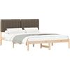 vidaXL Struttura letto con testiera imbottita Taupe 150 x 200 cm
