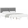 vidaXL Struttura letto con testiera imbottita grigio chiaro 150 x 200 cm