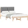 vidaXL Struttura letto con testiera imbottita grigio chiaro 120 x 190 cm