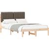 vidaXL Struttura letto con testiera imbottita Taupe 120 x 190 cm