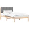 vidaXL Struttura letto con testiera imbottita grigio chiaro 100 x 200 cm