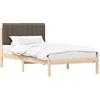 vidaXL Struttura letto con testiera imbottita Taupe 100 x 200 cm