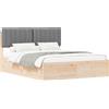 vidaXL Struttura letto con testiera imbottita grigio chiaro 150 x 200 cm