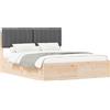 vidaXL Struttura letto con testiera imbottita grigio scuro 150 x 200 cm