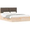 vidaXL Struttura letto con testiera imbottita Taupe 150 x 200 cm