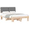 vidaXL Struttura letto con testiera imbottita grigio chiaro 120 x 190 cm