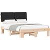 vidaXL Struttura letto con testiera imbottita nera 120 x 190 cm