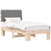 vidaXL Struttura letto con testiera imbottita grigio chiaro 100 x 200 cm