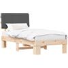 vidaXL Struttura letto con testiera imbottita grigio scuro 90 x 190 cm