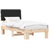vidaXL Struttura letto con testiera imbottita nera 90 x 190 cm
