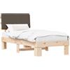 vidaXL Struttura letto con testiera imbottita Taupe 90 x 190 cm