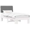 vidaXL Struttura letto con testiera imbottita grigio chiaro 90 x 190 cm