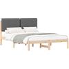 vidaXL Struttura letto con testiera imbottita grigio scuro 150 x 200 cm