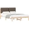 vidaXL Struttura letto con testiera imbottita Taupe 150 x 200 cm