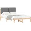 vidaXL Struttura letto con testiera imbottita grigio chiaro 120 x 190 cm