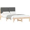 vidaXL Struttura letto con testiera imbottita grigio scuro 120 x 190 cm