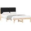 vidaXL Struttura letto con testiera imbottita nera 120 x 190 cm