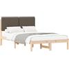 vidaXL Struttura letto con testiera imbottita Taupe 120 x 190 cm