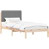 vidaXL Struttura letto con testiera imbottita grigio chiaro 100 x 200 cm