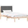vidaXL Struttura letto con testiera imbottita grigio scuro 100 x 200 cm