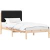vidaXL Struttura letto con testiera imbottita nera 100 x 200 cm
