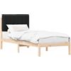 vidaXL Struttura letto con testiera imbottita nera 80 x 200 cm