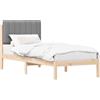 vidaXL Struttura letto con testiera imbottita grigio chiaro 75 x 190 cm