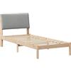 vidaXL Struttura letto vidaXL, colore marrone e grigio chiaro, dimensioni 100 x 200 cm, realizzata in legno massello di pino