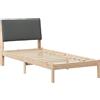vidaXL Struttura letto marrone e grigio scuro 100 x 200 cm in legno di pino massiccio