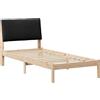 vidaXL Struttura letto marrone e nera 100 x 200 cm in legno di pino massiccio
