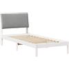 vidaXL Struttura letto bianco e grigio chiaro 100 x 200 cm in legno di pino massiccio