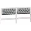 vidaXL Testiera altro bianco e grigio chiaro 180 cm in legno di pino massiccio