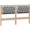 vidaXL Testiera altro marrone e grigio chiaro 150 cm in legno di pino massiccio