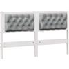 vidaXL Testiera altro bianco e grigio chiaro 150 cm in legno di pino massiccio