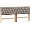 vidaXL Testata imbottita taupe 200 cm in legno di pino massiccio