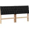 vidaXL Testata imbottita nera 180 cm in legno di pino massiccio