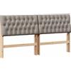 vidaXL Testata imbottita taupe 180 cm in legno di pino massiccio