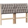 vidaXL Testata imbottita taupe 160 cm in legno di pino massiccio