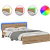 vidaXL Artisan struttura letto in rovere 150 x 200 cm materiale a base di legno