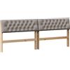 vidaXL Testata imbottita taupe 200 cm in legno di pino massiccio
