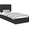 vidaXL Letto contenitore nero 75 x 190 cm materiale a base di legno